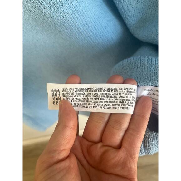 Anthropologie Endless Rose Woman Blue Endless Rose Chain Detail Knit Min… - Picture 10 of 12